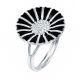 Marguerit Ring - Silver/Black