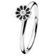 Spinning Mini Blossom Black Silver Rings - Primo s